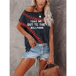 Baseball Shirt Women Baseball Tee Shirts Short Sleeve Crew Neck Casual Summer‎